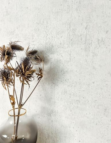 Newroom Tapete Weiß Vliestapete Beton - Universal Modern Hellgrau Unifarbe Struktur Einfarbig Industrial Betonoptik Betonwand inkl. Tapezier-Ratgeber