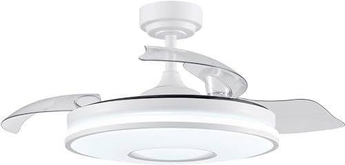 Levitantes Ventilador DC 72W, 7200 lm, 3 aspas, 6 velocidades, 108 cm, 3000-4000-6000K, control remoto, memoria, temporizador, ideal para climatizar espacios.