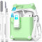 R-fun Kompatibel mit AirPods 2 Generation Hülle 2019, 1 Gen 2016 Case Cover, automatisches Pop-Up-Deckel-Design für Apple Airpods Hülle mit Reinigungsset & Schlüsselanhänger,Weiß/Avocado