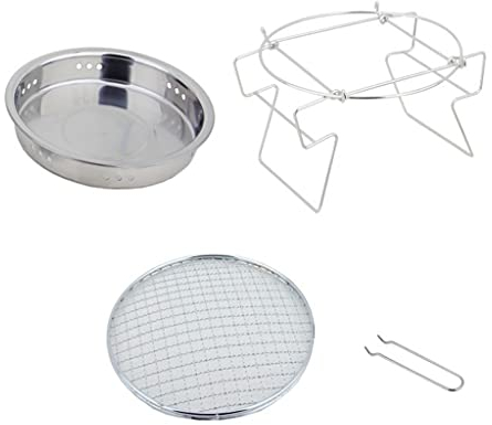 Runder Edelstahl Lagerfeuer Grillkohle Holzkohle Kombination