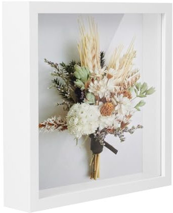 Shadow Box Frame, 21.7 x 21.7 cm 3D Deep Box Photo Frame for Tabletop and Wall, Wooden 3D Picture Frame Display Box for Crafts Memorabilia Flower Tickets Medal