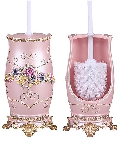 INFJMH Escobilla WC Juego de escobilla de baño de Rosa Romana Escobilla de baño y Soporte para Almacenamiento y organización Toilet