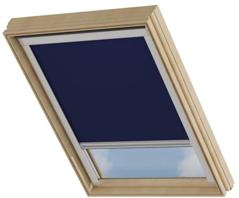 Cocoon Dachfenster Verdunkelung SK08 - Kompatibel mit VELUX - Dunkelblau | Dachfenster Rollo mit Thermobeschichtung - 100% Verdunkelnd - Leichte EasyClick Montage - Kompatibel mit VELUX Dachfenstern