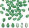 PATIKIL Tropfen Kristall Tschechische Glas Perlen 50Stk Böhmen Kristall Perlen Vielseitig Klar Regentropfen Kristall Perlen für Mosaike Basteln Schmuck Herstellung Grün 6x9mm