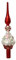Kaemingk Christbaumspitze Glas Cupcake 29cm hoch - mundgeblasene Baumspitze Weihnachtsbaumspitze - Christbaumschmuck & Weihnachtsbaumschmuck - Rot Weiß