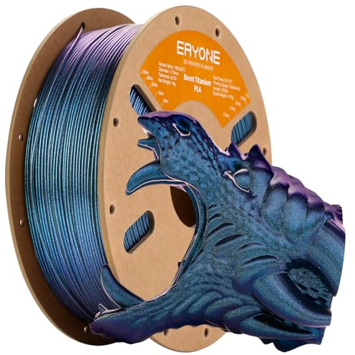 ERYONE Glitter PLA Filament for 3D Printer, 1.75mm +/-0.03mm, 1kg(2.2LBS)/Spool, Burnt Titanium Cyber Black