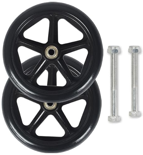 Shopping Wheelchair Trolley Plastic Wheels 6/7/8In Bearing Solid s for Wheelchairs, Environmentally PVC Material, for Power Wheelchair's/Electric Wheelchair(Black,1415cm/6in)
