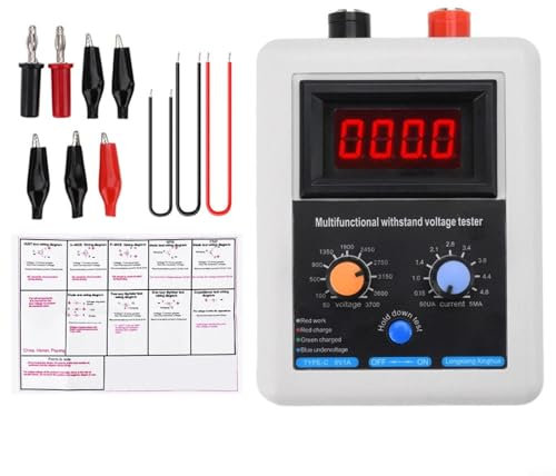Gettimore Tester di tensione CC regolabile 50V-3700V IGBT MOS transistor diodo isolamento dispositivo di prova (rosso)