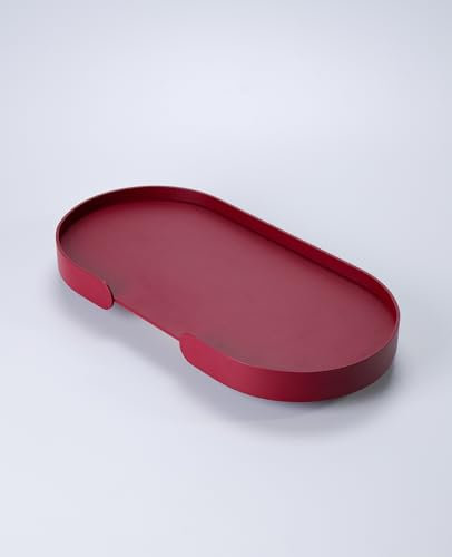 Butler Tablett aus Aluminium, mit hochwertiger Pulverbeschichtung, Innovatives Design aus Deutschland făr Indoor/Outdoor geeignet, Made in EU by Siqual-Design (Rot)