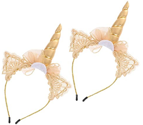 VALICLUD 2stücke Einhorn Haarreif Mit Glitzerhorn Und Katzenohren Party Kostüm Zubehör Für Junge Mädchen Und Erwachsene Für Halloween Geburtstagsfeiern Und Cosplay