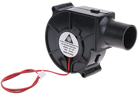 Ventilador de metal fundido para barbacoa, 12 V, 2500R, 2 pines, entrada de cable de 27 mm, tubo de aire para barbacoa, camping, estufa, ventiladores