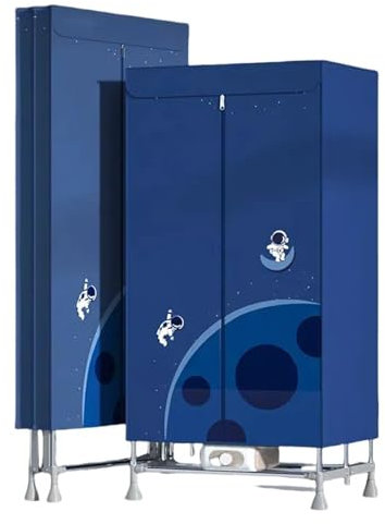 ZYHAOYAN Home Portable Dryer, 1500W Drying Washer, Rotary Button Adjustable Timer, Single and Double Tier Free Adjustment with Fabric Cover, Suitable for Home, Dormitory and Travelling Caravan(Blue)