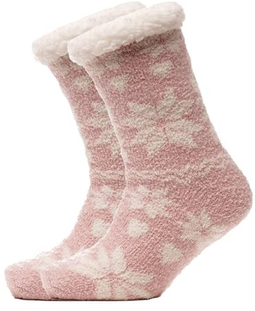 A2Z Ladies Socks Fairisle Slipper Stylish Durable Soft Feel Comfortable For Daily Wear Winter Warm Cozy Anit Slip Womens Gripper Socks UK Shoe Size 4-8