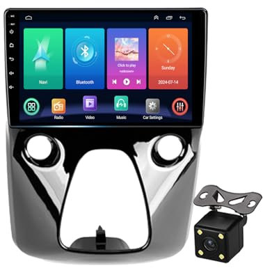 9 Android 13 Car Radio Für Peugeot 108 2014-2021 Autoradio USB Bluetooth 8 Core Autoradio DAB+Radio CarPlay Android Auto Navi Bluetooth DAB+Radio WiFi FM Radio (4GB RAM +64GB ROM)