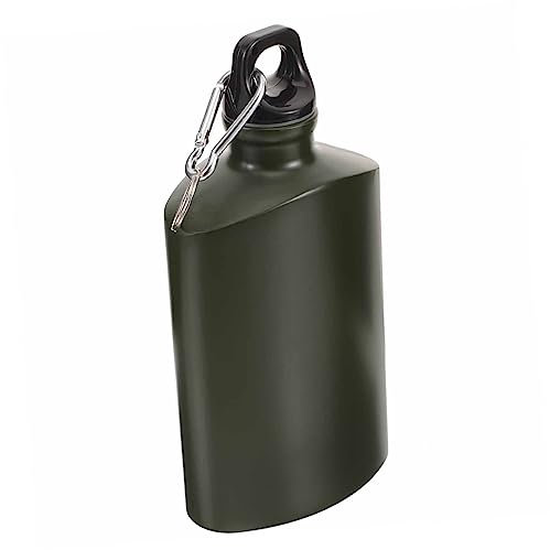 GOOHOCHY Borraccia Piatta Lega Alluminio Borraccia Campeggio Resistente Escursionismo Portatile Esterni Comoda