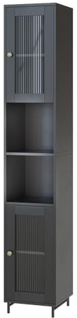 Vicco Mobiletto da bagno Malte, Grigio, 30 x 171.5 cm | per la conservazione di accessori da bagno e combinabile con Malte