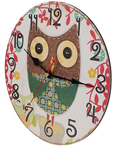 Vaguelly Holz-Retro-wanduhr Mit Graffiti-Design Hängende Dekorative Uhr Für Zuhause Wohnung Schlafzimmer Wohnzimmer Langlebiges Und Sicheres Material Geräuscharmes Design