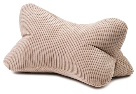 Gözze - Leseknochen Capri, Nackenkissen in Feincord-Optik, Lese- und Relaxkissen für Nacken und Rücken, 40 x 25 cm - Creme