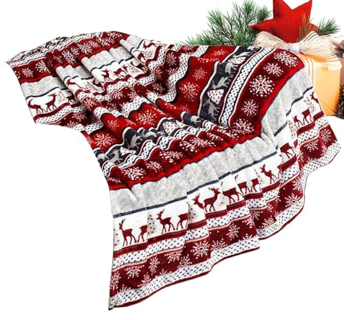 Gwtdtoad Weihnachts Decken Und Decken | Warme Flanell Schneeflocke,Weihnachts Fleece Decke Bettdecken - Für Sofa Bett Wohnzimmer Schlafzimmer Büro Auto Studentenwohnheim Wohnung Feiertagsparty