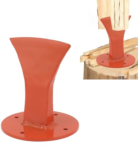 Divisor de leña, divisor de leña manual, resistente, antideslizante, estufa de leña, herramienta para chimenea para interiores y exteriores (naranja)