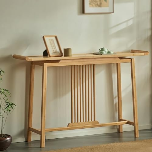 LUNAIZHUO Meuble Console D'entrée Étroite et Allongée, Style Chinois, Idéale pour Un Couloir, Un Salon, Un Hall D'entrée, Un Bureau ou Un Coin Thé(Yellow)