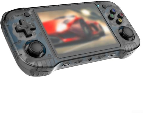 Retro Handheld Konsole R46H mit 11,4 cm HD IPS Bildschirm Unterstützung für Linux-basierte Emulation und Game Loading (R46H-64G Schwarz)