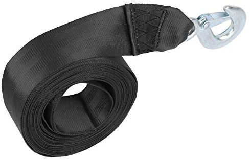 Hamwesh Sangle de Treuil, 5 Cm X 6 M, Sangle de Remorquage en Polyester Haute Résistance, Sangles de Fixation de Véhicule avec Mousqueton de sécurité pour Utilisation sur Remorque et Bateau
