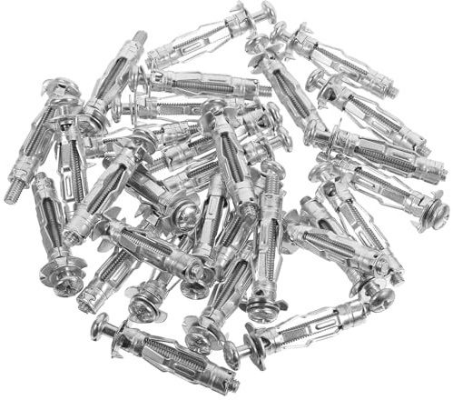 Mobestech Tasselli per Pareti Cave in Acciaio Zincato M4x32, Set da 30 Dadi di Espansione per Cartongesso, Ancoraggi Resistenti e Facili da Installare per Fissaggi Stabili in Lamiera Cava
