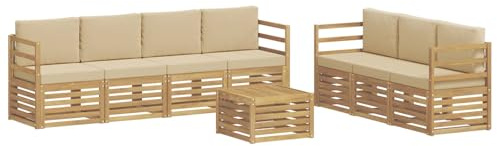 vidaXL Sofagarnituren Massivholz Akazie, Garten, modernes Outdoor-Sofa Set, Robustes Lounge-Möbel für Terrasse, stilvolles Entspannen und Sitzen