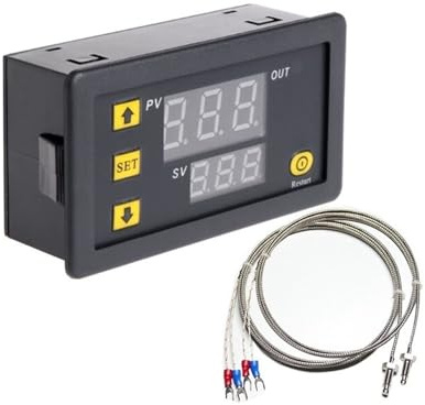 Regolatore di temperatura digitale 1 set con cavo for termocoppia Grado industriale da -60 ° C a 500 ° CK Tipo interruttore di controllo termocoppia(SET15)