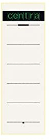 Centra Rückenschild selbstklebend für Standard-Ordner mit 75 mm Rückenbreite, 10 Stück, Kurzes und breites Format, 61 x 192 mm, weiß, 521114