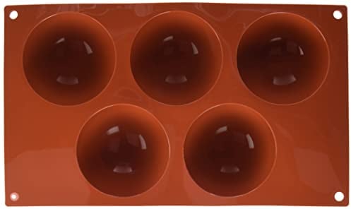 Silikomart | SF001 Stampo in Silicone per Monoporzioni SEMISFERA, Antiaderente, 5 Cavità, Confezione da 1 Stampo per Dolci, Ø 80, h 40 mm, Made in Italy