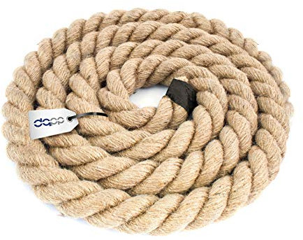 DQ-PP Corde en Jute | 15m | 36mm d'épaisseur | Naturel Fil de Jute | Ficelle de Jute | Naturelle Deco Cordelette Balancoire Jardin