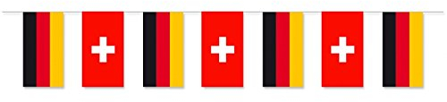 Everflag Papierfahnen-Kette 5m : Deutschland - Schweiz
