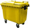 1100 Litre Wheelie Bin - Yellow, Largest 4 Wheeled Bin Available, 4 x 200mm Swivel Castors With 2 Central Locking Brakes, Commercial & Industrial Bin