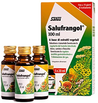 integratore alimentare per li benessere della funzionme intestinální salufrangol 5 bottigliette da 20 ml