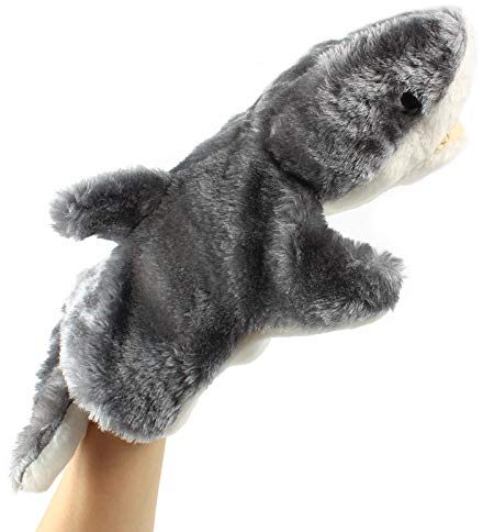 Andux Zone Schöne Plüsch Handpuppe Stofftier Spielzeug (SO-06 Grauer Hai)
