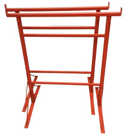 2 x Builders Trestles Size NO.3, Adjust from 1.0m - 1.8m (Trestle Band Stands) SWL 400kg Made in The UK - Powder Coated Orange for Hard-Wearing Finish. Ideal for Builders.
