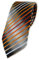 TigerTie Designer Krawatte in orange lachs rotbraun weiss silbergrau schwarz gestreift