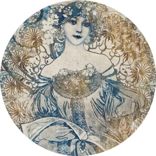 Komar DOT runde und selbstklebende Vlies Fototapete Goddess - Ø Durchmesser 125 cm - 1 Stück - Tapete, Jugendstil, Dekoration, Wandtapete, Wandbild, Wandbelag, Designtapete - D1-042