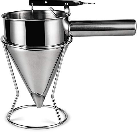 Eighty Entonnoir à piston en acier inoxydable avec support - Entonnoir à pâtisserie - Entonnoir à pistons pour sauce, crème doseuse - Distributeur de pâte, dessert, ustensiles de cuisine