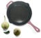 Cast Iron Frying Pan Non-Stick Enamelled Skillet Pan - Oven Safe for Indoor & Outdoor Use for Grill - 26cm Pink 1.7L