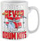Purple Print House Mens You Can Never Have Too Many Drum Kits Mug - Funny Birthday Drummer Gifts For Him - Rock Music Coffee Cup, White, One Size
