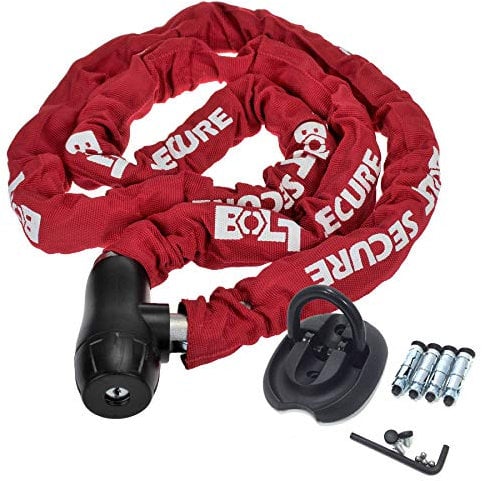 BOLT Motorcycle GP Integral 2 Meter Chain Lock with Triton Wall Ground Anchor Heavy Duty Disc Pad Lock Bike Safety Equipment