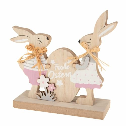 SIDCO Osterhase Deko Hasenpaar Fensterdeko Holz Häschen Osterei Osterdeko Frohe Ostern