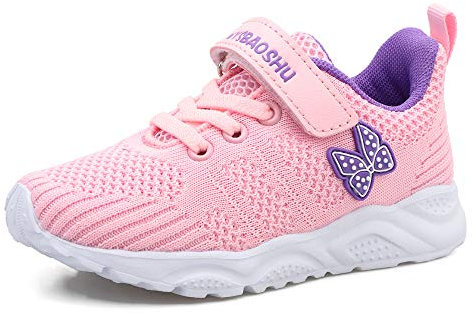 WYSFLY Baskets bébé Filles Baskets pour Toute-Petite Fille Petits Enfants premières Chaussures de Marche Respirant léger Chaussures décontractées Rose 37