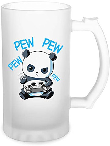 Pew Pew Madafakas Panda Transparent Bierkrug Stein 500ml Tasse