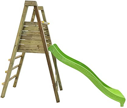 MASGAMES Scivolo Mola L | Legno trattato | Altezza piattaforma 120 cm | Ancoraggi inclusi | Connettore a tubo |