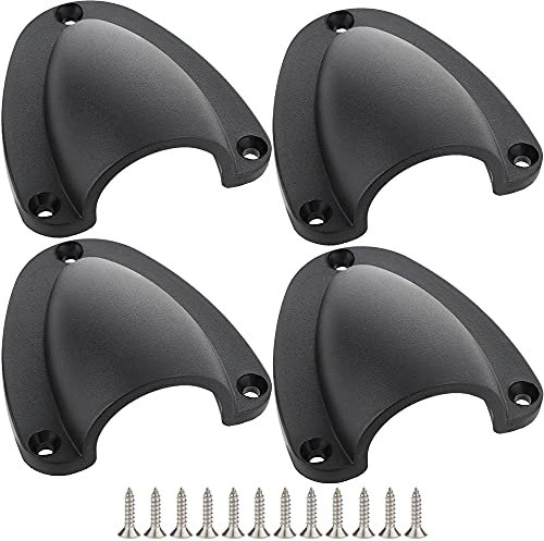 4 Pcs Large Nylon 3 Marine Wire Cable Vent Cover, Clamshell Vent for Boat, Smooth Edge Thickness 1/8, Size: 3 x 2-1/2, Height: 1.1, Wire Vent Cover, Clamshell Vent, Free Installation Screws