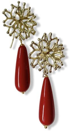 Orecchini con fantasia a corallo
